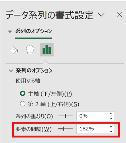 データ系列の書式設定